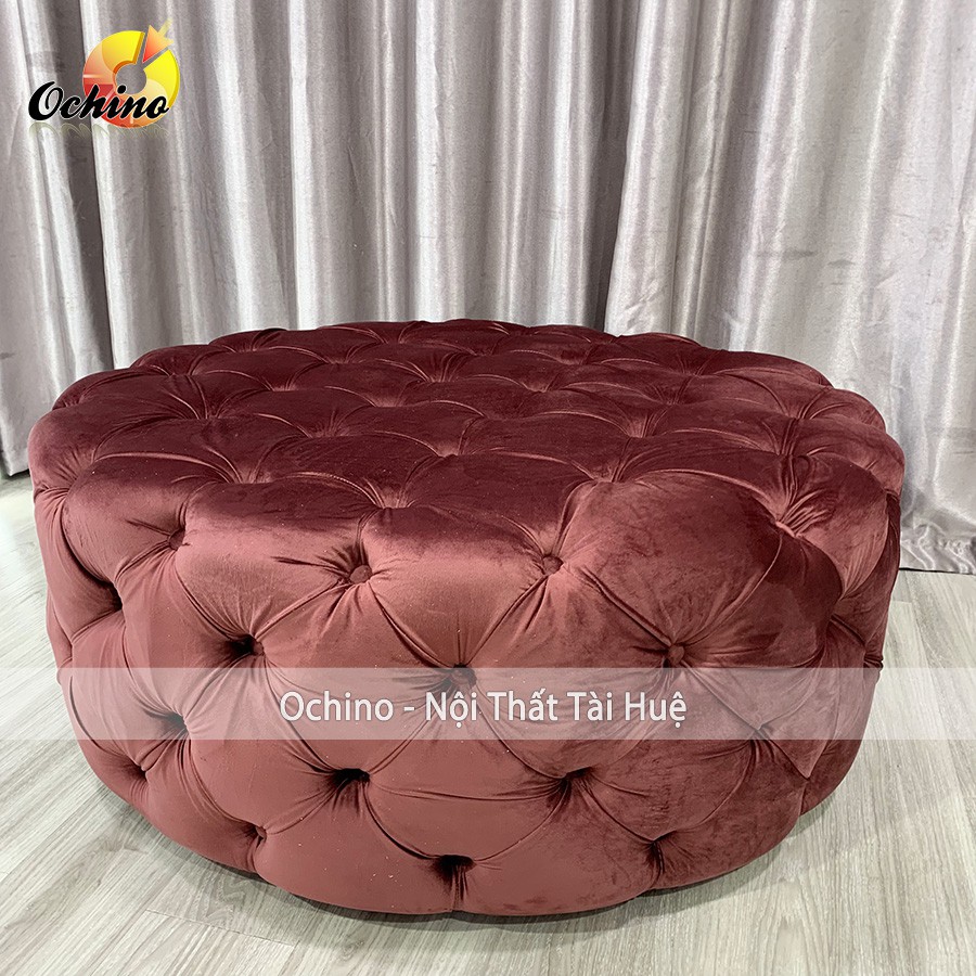 Đôn Nỉ Tròn Sofa, Ghế Đôn Nhún Cổ Điển Cao Cấp Cách Điệu Sang Chảnh Size 1m ( Đủ màu)