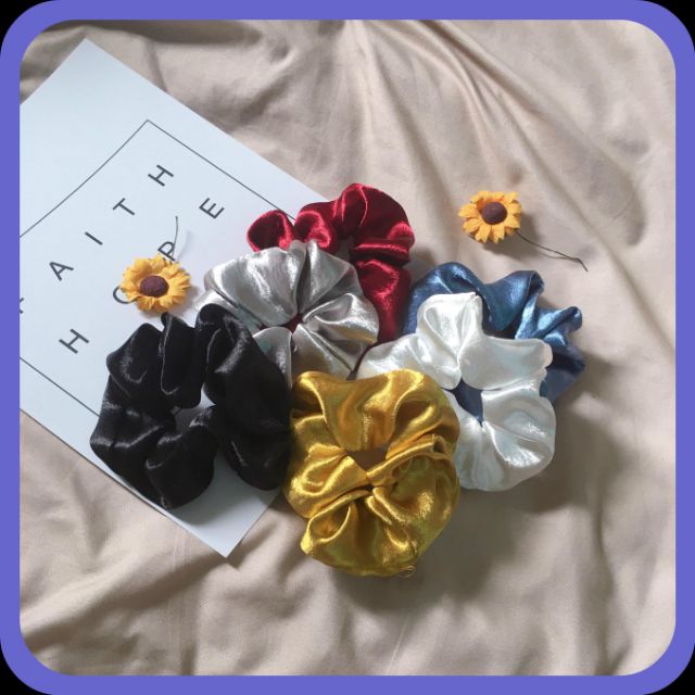 SCRUNCHIES SATIN sắc màu dễ thương - Chun tóc + VÒNG ĐEO TAY VẢI đẹp cá tính - Quà tặng bạn nữ ấn tượng ý nghĩa