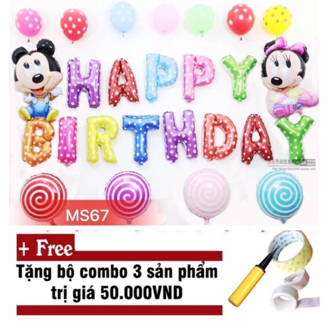 Set bóng sinh nhật hình Mickey (MS67)