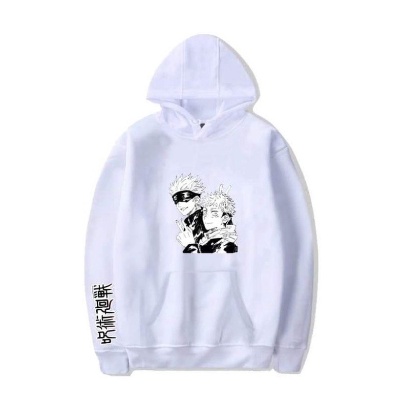 Áo Hoodie Anime Jujutsu Kaisen Gojo Satoru 2 màu đen trắng giá học sinh