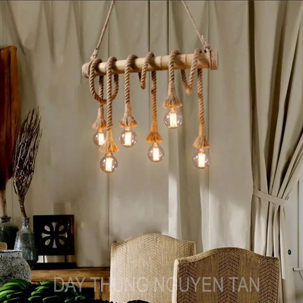 Đèn treo trang trí decor, đèn dây thừng trang trí