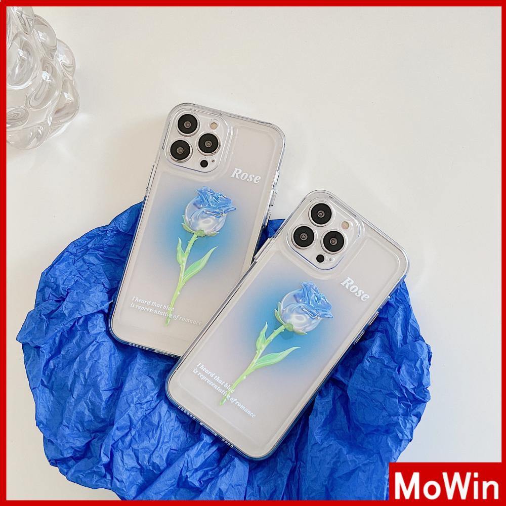 Ốp điện thoại silicoon mềm họa tiết hoa hồng xanh thích hợp cho Iphone 11 13 pro max 12 pro max 7plus xr