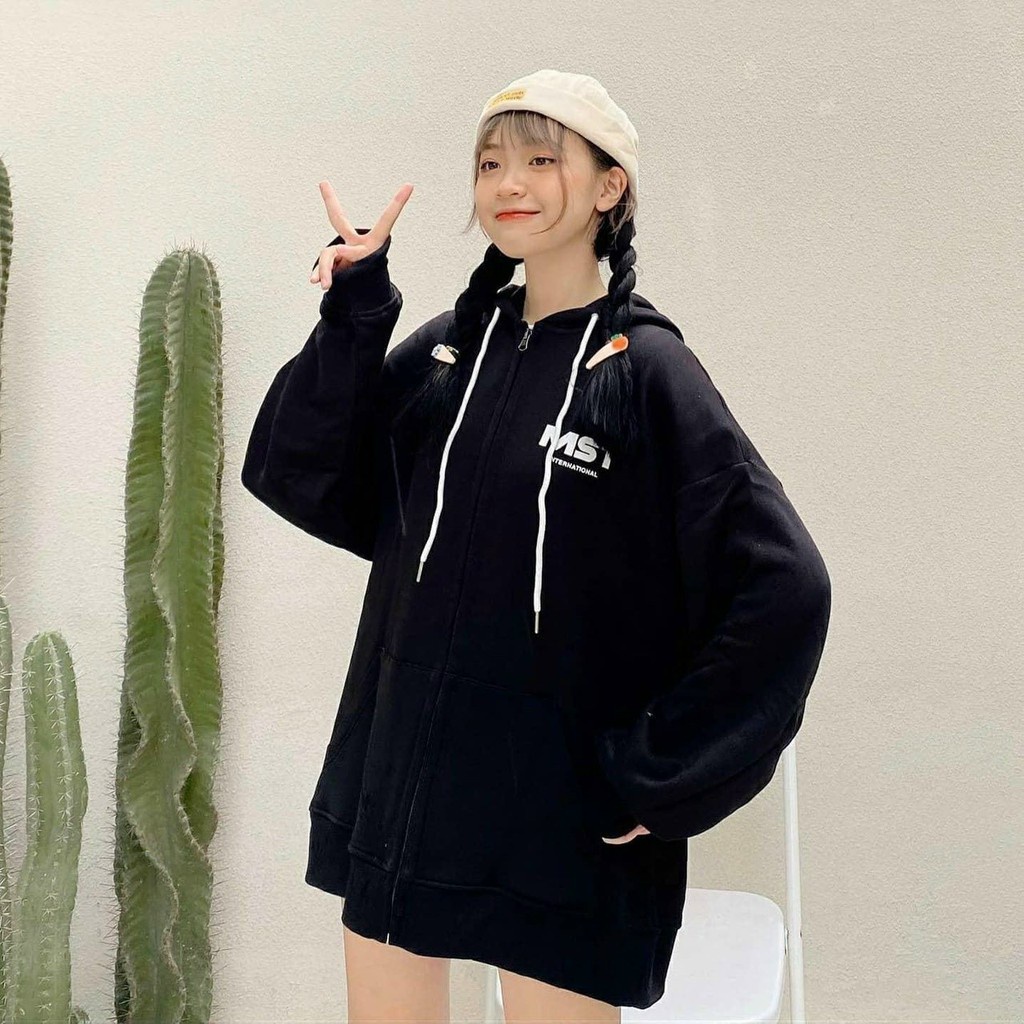 ÁO HOODIE ÁO KHOÁC NỈ NGOẠI Dây full zip áo nỉ MISSOUT cao cấp nam nữ