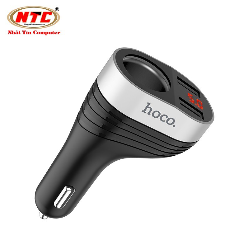 Cốc sạc ô tô Hoco Z29 Regal 2 cổng sạc, max 3.1A (Đen) - Hãng phân phối chính thức