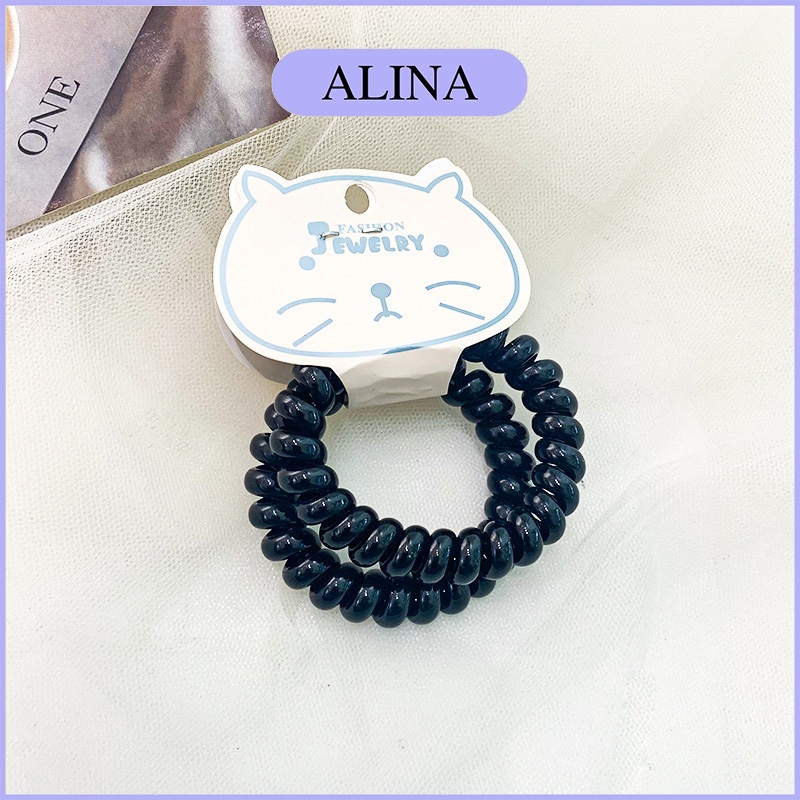 Set 2 Dây Cột Tóc Lò Xo Bằng Nhựa Màu Pastel Alina K5-N010