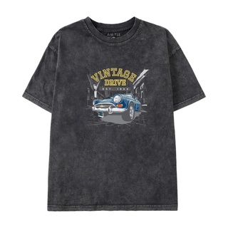 Áo thun wash jeans 100% cotton - vintage car