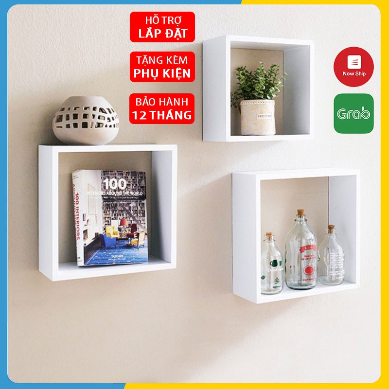 Kệ Ô Vuông Trang Trí Treo Tường SIB DECOR Phủ Sơn Bóng 2k Siêu Bền Màu (Nhiều Màu, Kích Thước)