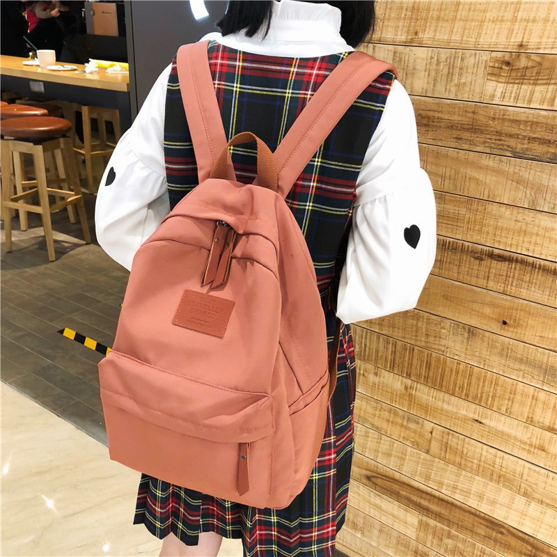 Balo nữ thời trang ulzzang basic cao cấp chất vải dù chống nước siêu nhẹ Hot trend cho học sinh sinh viên (Ảnh thật)