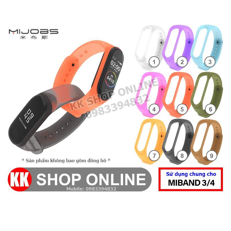 Dây đeo trong suốt MIJOBS chính hãng cho Xiaomi Miband 3 Xiaomi Miband 4