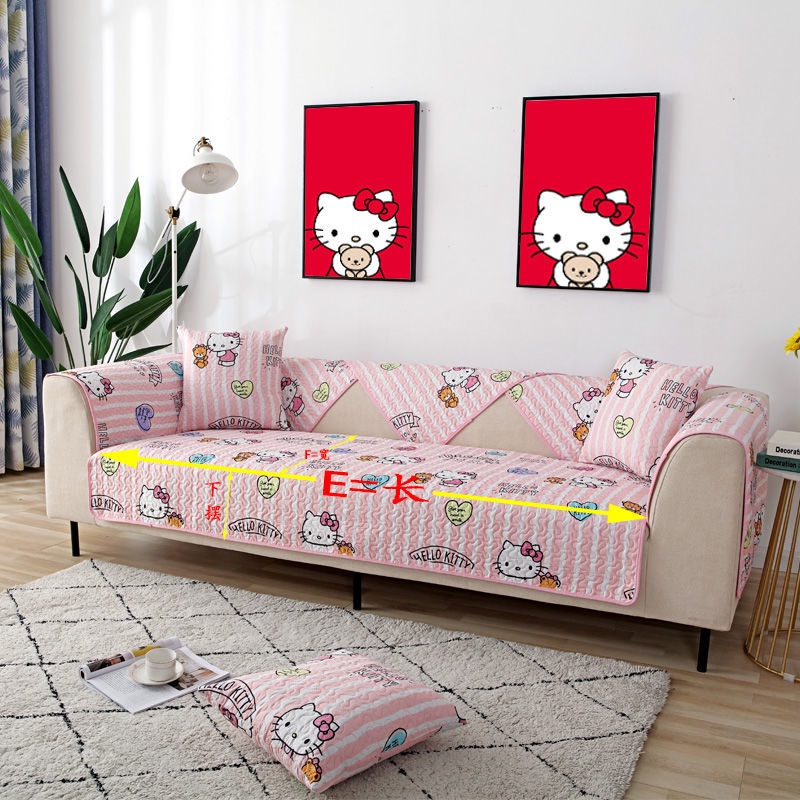Đệm lót ghế sofa vải cotton chống trượt chống bụi phong cách Hàn Quốc