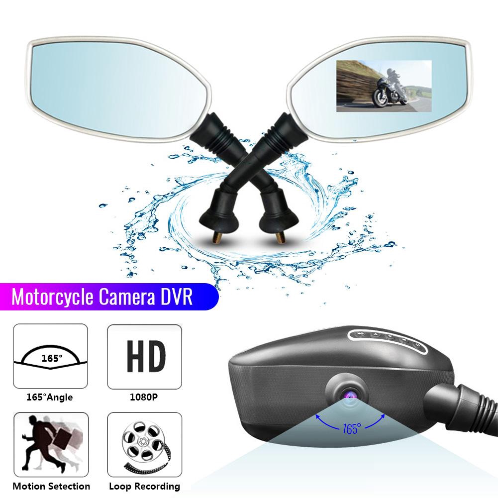 🚗Camera xe máy 3 inch DVR Camera chiếu hậu Gương ghi âm camera tự động (Bản ghi đơn)