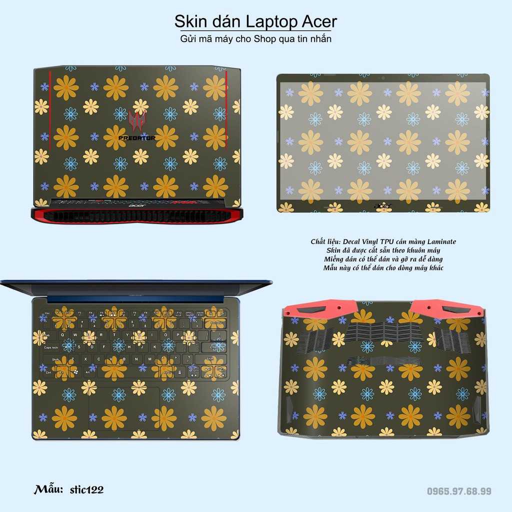 Skin dán Laptop Acer in hình Hoa văn sticker nhiều mẫu 20 (inbox mã máy cho Shop)