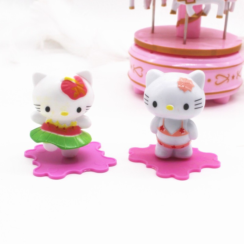 6 Que Cắm Trang Trí Bánh Kem Hình Mèo Hello Kitty