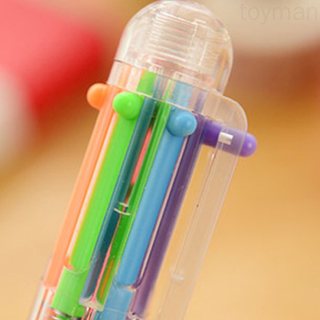 Bút bi nhiều màu 6 trong 1 màu sắc ngẫu nhiên dùng làm quà tặng cho nhân viên văn phòng/các bé học sinh