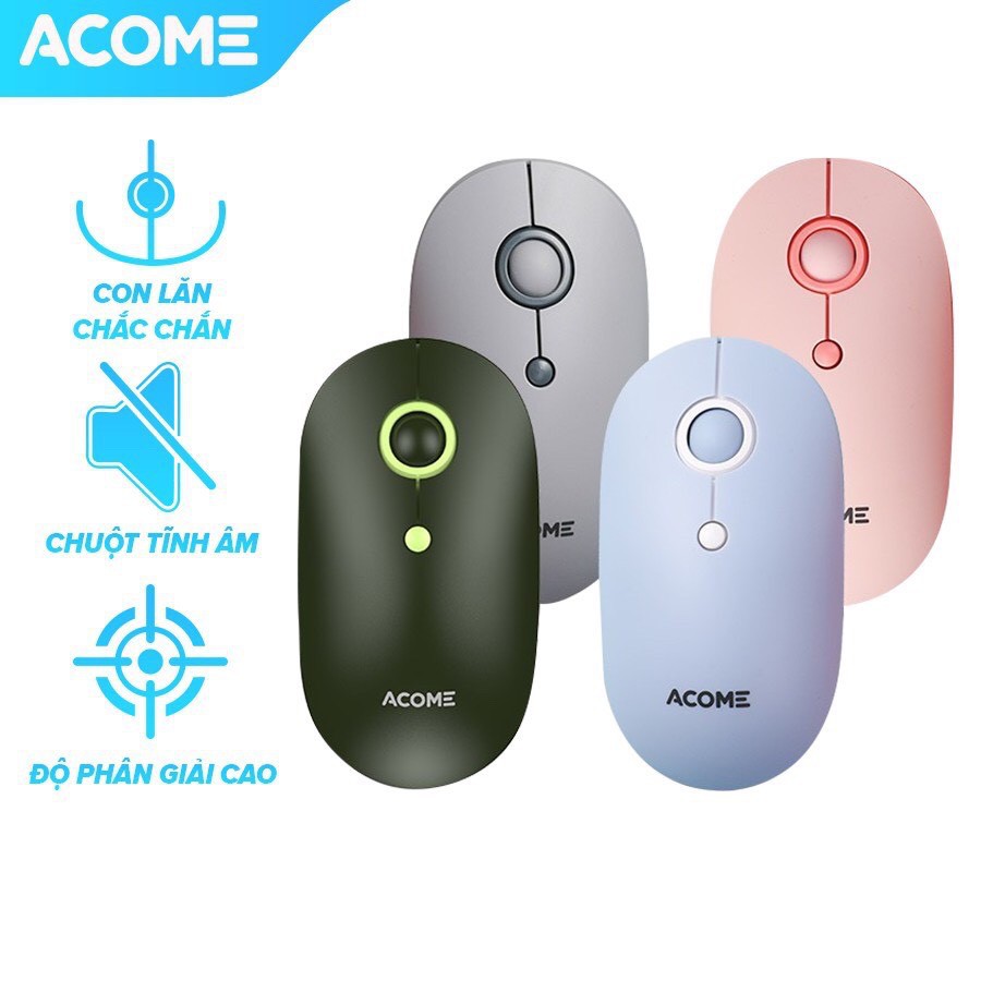 Chuột Không Dây ACOME AM300 2.4GHz Tĩnh Âm - BẢO HÀNH 12 THÁNG