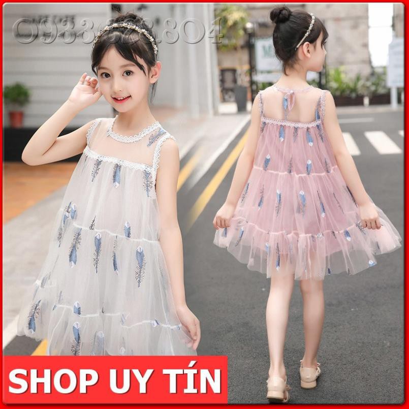 VL18⚡Size140-160⚡Váy liền công chúa, kiểu voan hoa văn hoa xinh xắn⚡HÀNG QUẢNG CHÂU CAO CẤP⚡