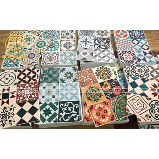 COMBO 30 Ô DECAL GẠCH BÔNG HOA VĂN HỌA TIẾT KÍCH THƯỚC 20x20CM