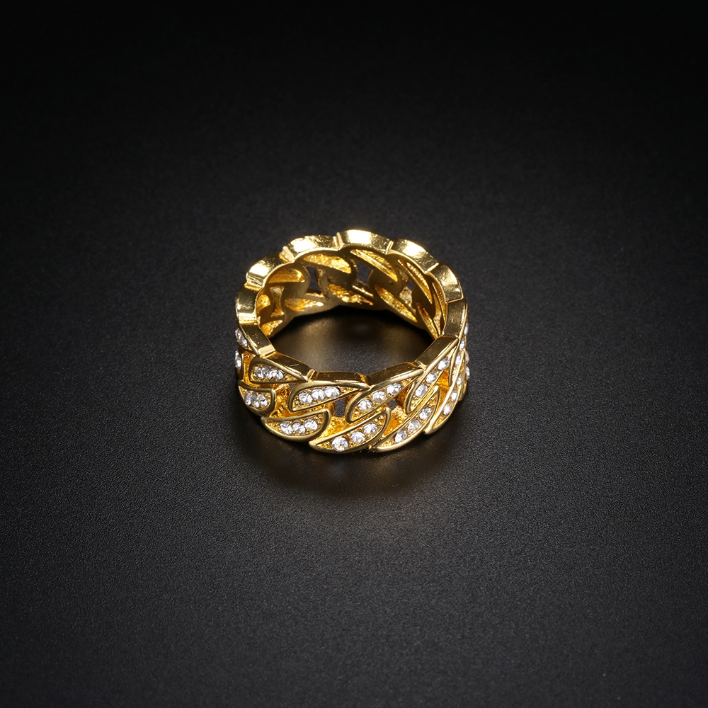 Nhẫn Nam Đính Đá Zircon Phong Cách Hip Hop