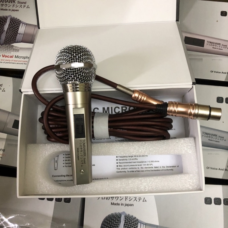 Micro Karaoke Có Dây Tomahawk Made in Japan cao cấp thu âm nhạy