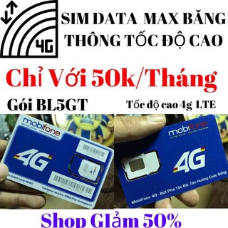 Sim 4g bl5gt xài thaga max băng thông phí duy trì chỉ 50k/tháng