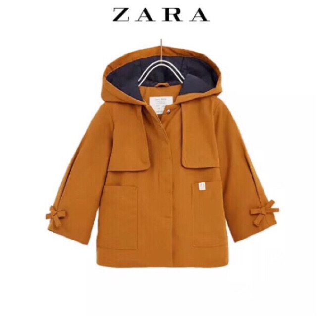 Áo khoác kaki Zara xuất bé gái/bé trai màu nâu bò