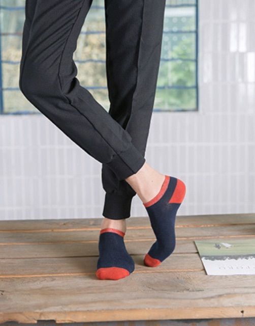 VỚ TẤT NGẮN NAM / UNISEX ĐỎ - XANH NAVY (NOEL2)