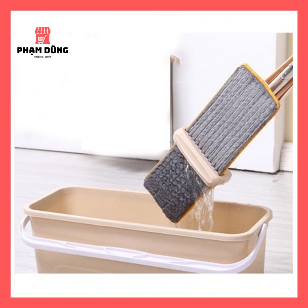Cây lau nhà tự vắt thông minh kèm 2 bông lau Spin Mop.
