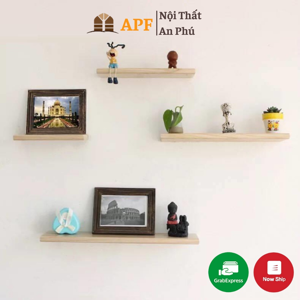 Kệ 3 Thanh Ngang APF Chất Liệu Gỗ MDF Nhập Khẩu Bền Đẹp, Giúp Trang Trí Phòng Ngủ, Phòng Khách 50x20cm KTN7