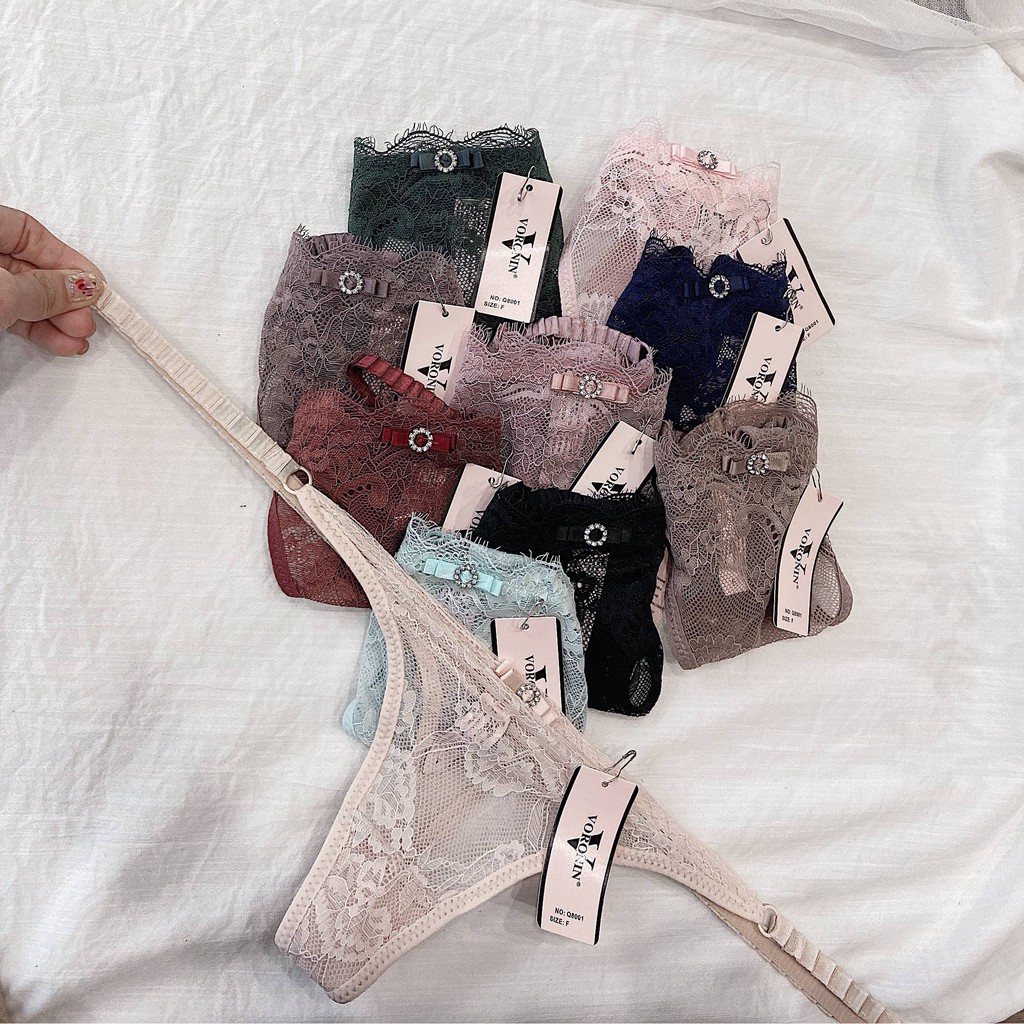 Quần lót ren lọt khe đính khoen đá tròn sexy - QL062 | BigBuy360 - bigbuy360.vn