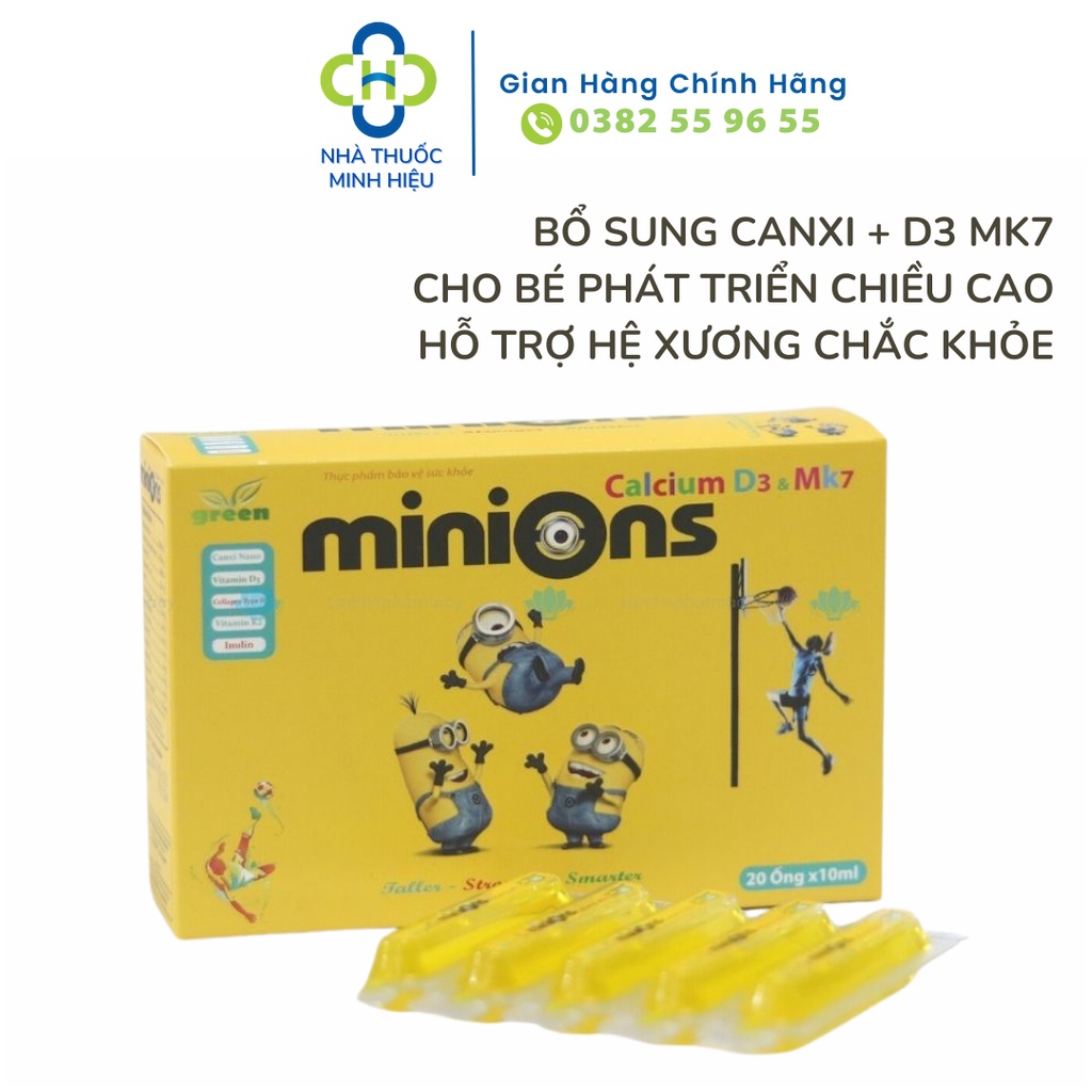 Siro Canxi nano + D3 MK7 MINION giúp bé phát triển chiều cao, xương răng chắc khỏe