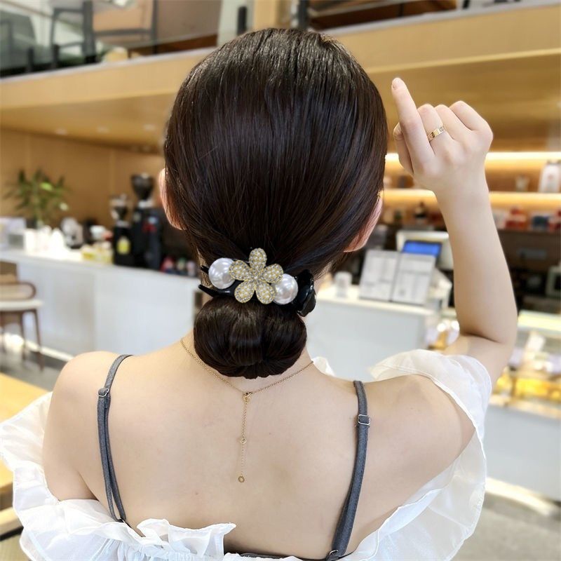 Kẹp tóc HAIMEIKANG hình bướm đính ngọc trai giả thời trang 7.5cm