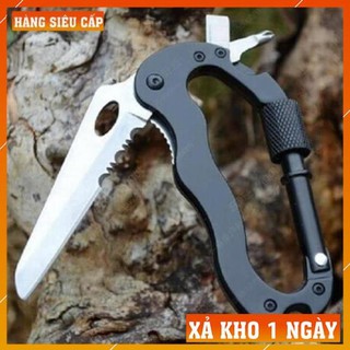 Móc khóa đa năng cao cấp đi phượt 5in1 - móc khóa inox đẹp kim loại
