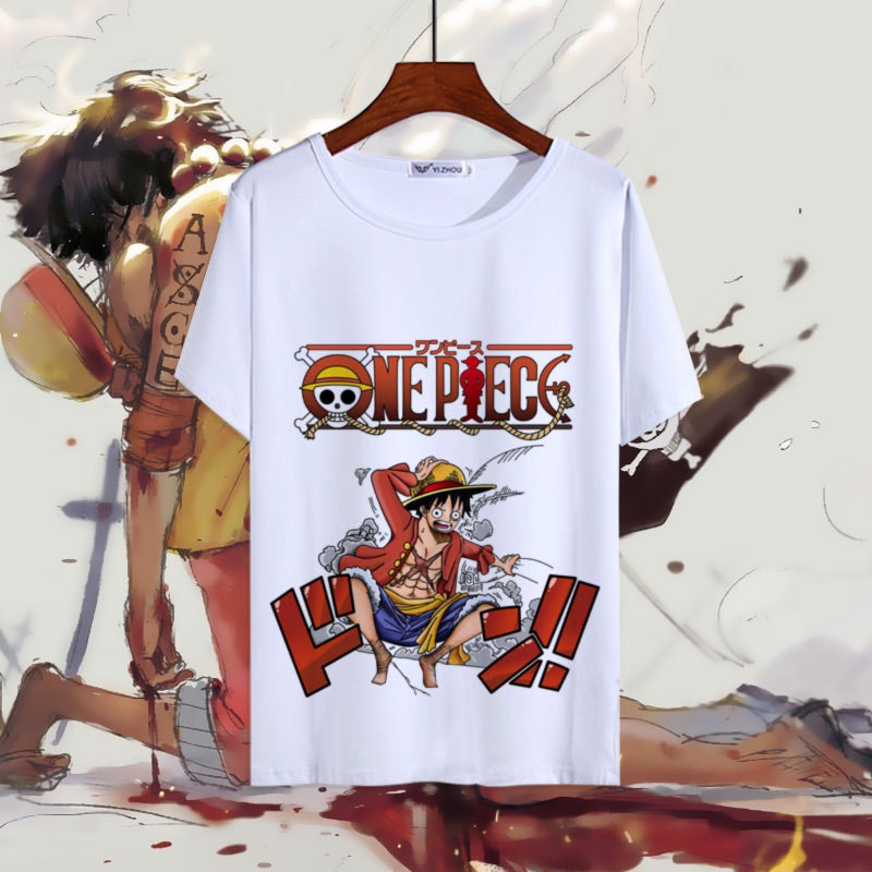 Aeg9 /Áo Thun Nam Ngắn Tay In Hình Nhân Vật Luffy One Piece Thời Trang A1!