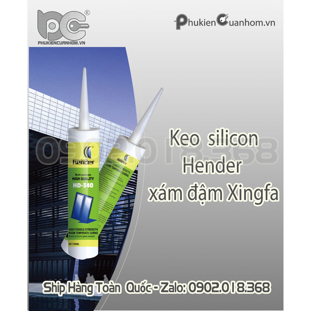 Keo Silicone màu xám đậm Xingfa hiệu Hender