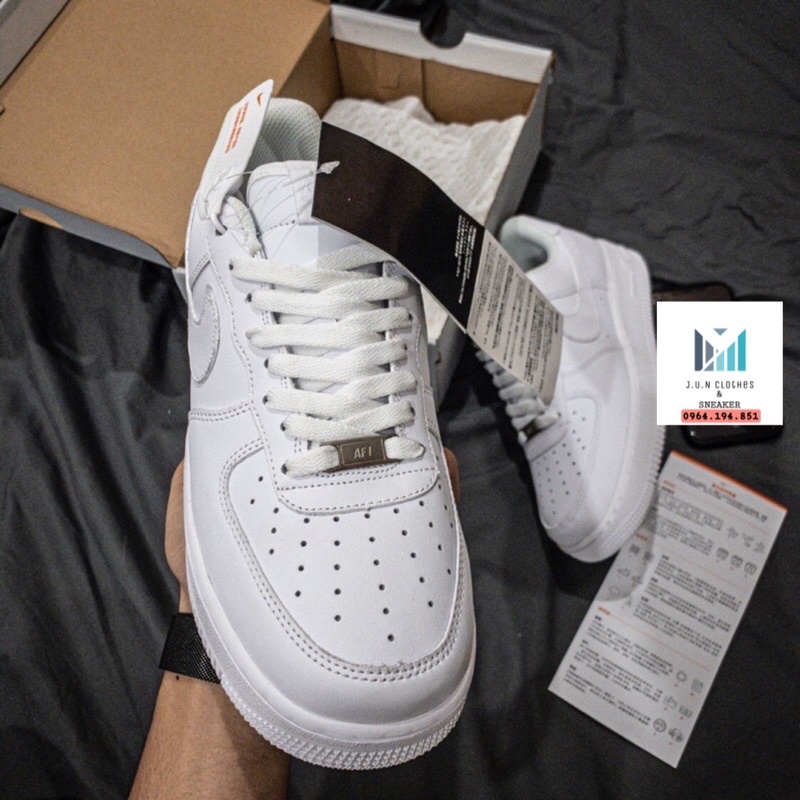 GIÀY AF1 ALL WHITE LAI AU DA THẬT [ FULL BOX + FREE SHIP ]