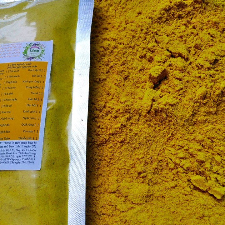 Tinh Cám gạo Nghệ 500g nguyên chất thiên nhiên 100% có giấy ĐKKD và VSATTP Ling