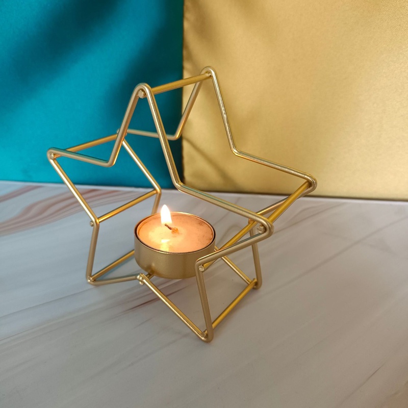 Giá Đỡ Đèn Cầy Bằng Sắt Hình Ngôi Sao Phong Cách Giáng Sinh