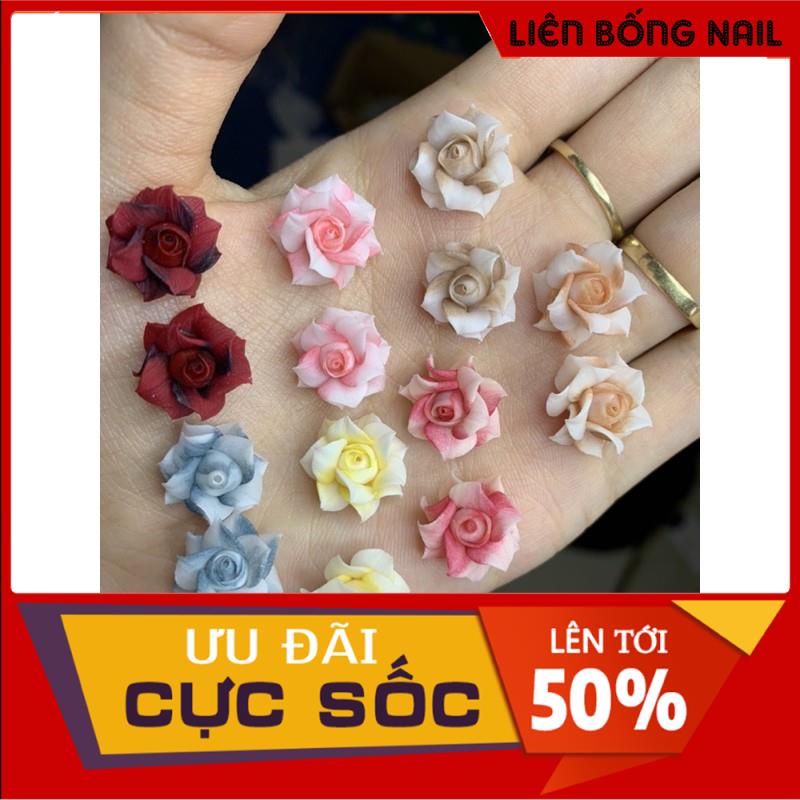 Hoa hồng - có video - hoa bột nail - hoa nail - hoa móng