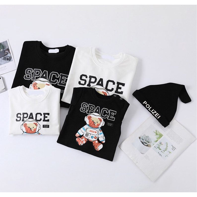 Áo Sweater Gia Đình Familylove - Áo Sweater thu đông Gấu Phi Hành Gia Space Dễ Thương Chất Liệu Nỉ Da Cá Cao Cấp