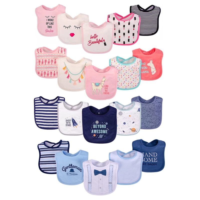 【Bộ 5 cái】 Yếm Trẻ Em Báu Vật Nhỏ 100% Cotton Yếm Khăn nước bọt cho bé 75513