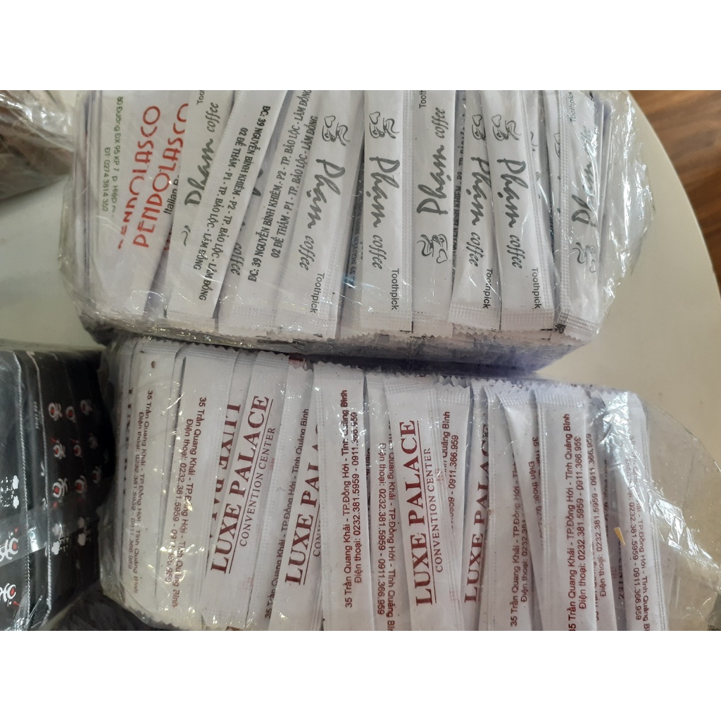 1000 Tăm tre bọc GIẤY KRAFT MÀU xuất khẩu