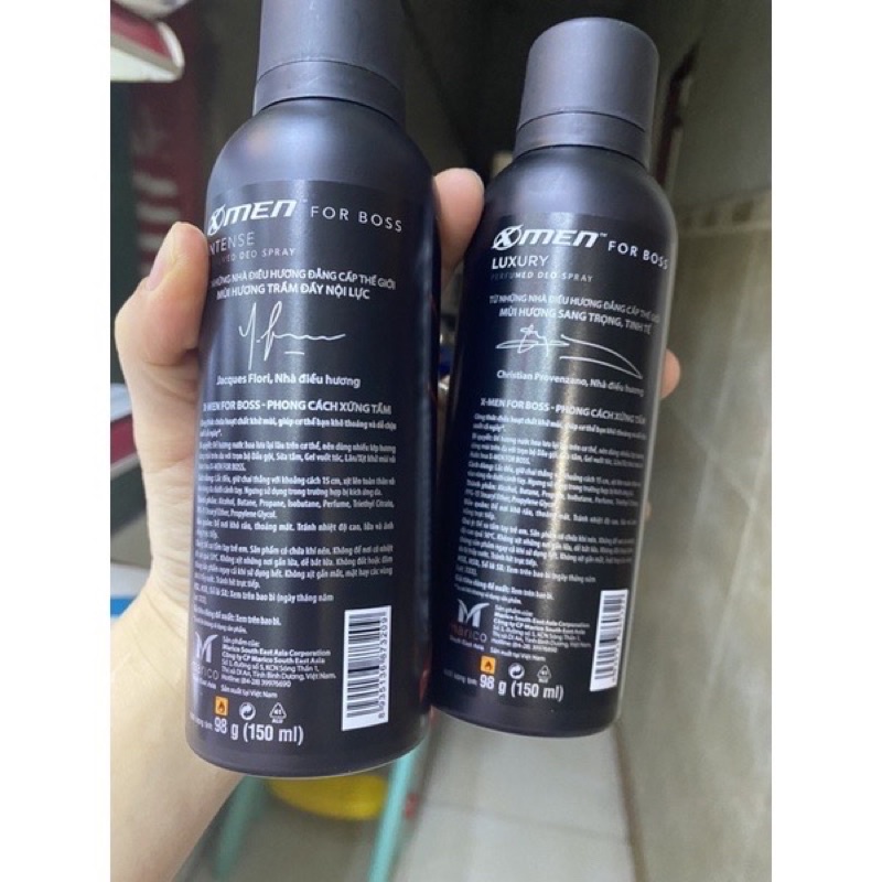 Xịt khử mùi toàn thân nam XMen For-Boss 150ml