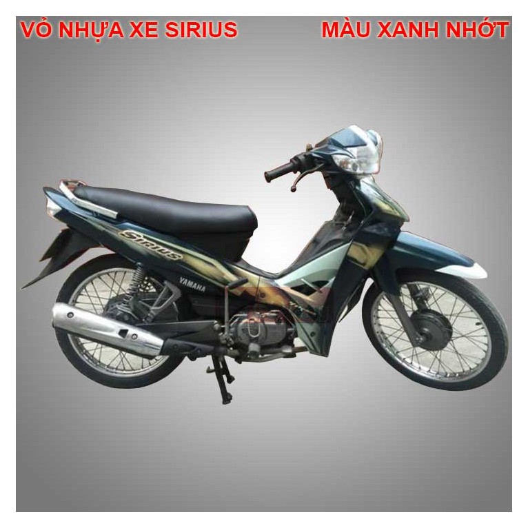 Vỏ nhựa xe máy Yamaha Sirius- nhựa TRẮNG CAO CẤP màu XANH NHỚT