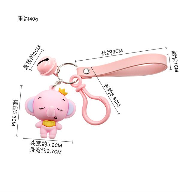 Móc khóa voi con kèm chuông