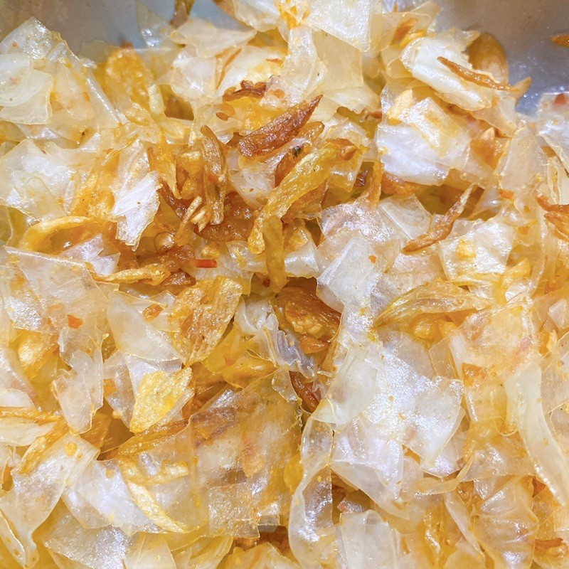 Bánh tráng sợi dẻo muối nhuyễn + topping  bảo quản ngăn mát tủ lạnh