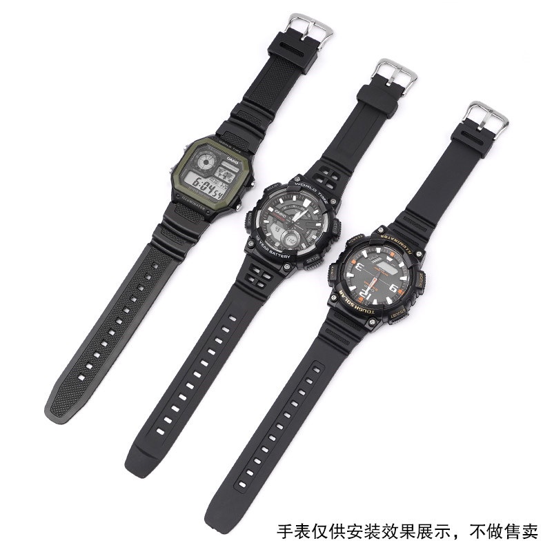 Dây Đeo Đồng Hồ Bằng Cao Su Silicone 18mm Cho Casio AQ-S810W S800W W-735H SGW-300 AE-1000W 1200