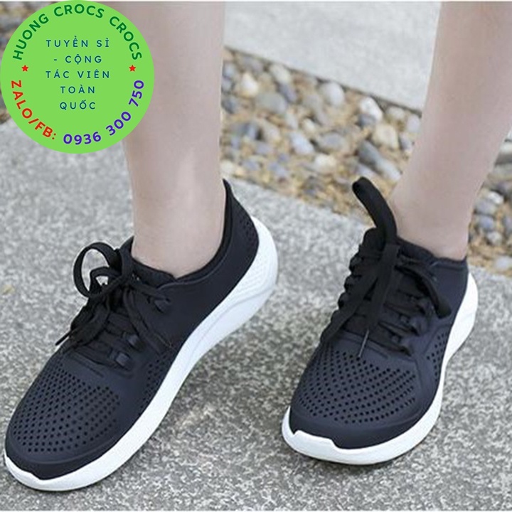 GIÀY NHỰA CROCSS LITERIDE PACER XỊN ĐÉT CHO NAM MÀU ĐEN FULL BOX