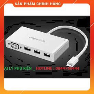 Cáp chuyển USB Type-C to VGA, Hub USB 3.0 Ugreen 40375