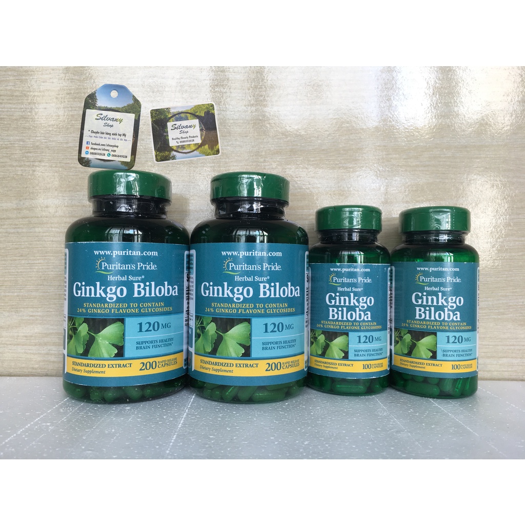 Ginkgo Biloba 120mg Puritan's Pride - Tuần Hoàn Não, Hoạt Huyết Dưỡng Não