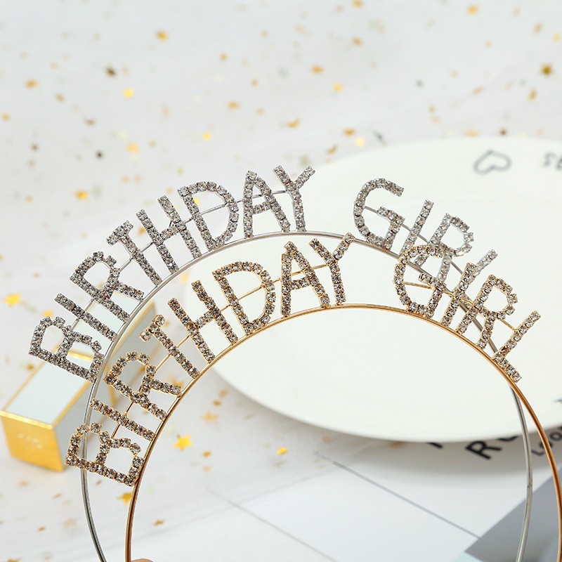 Bờm Birthday Girl đính hạt lấp lánh cho người lớn và trẻ em